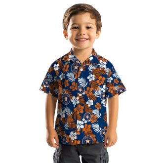Tropical Blue Floral Houston Astros Hawaiian Shirt - MLB Summer Shirt for Fans
