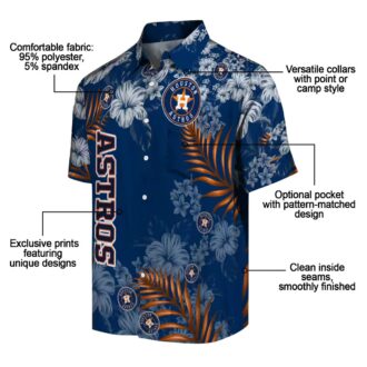 Tropical Hibiscus Print Houston Astros Hawaiian Shirt - Blue Beach Shirt for MLB Fans