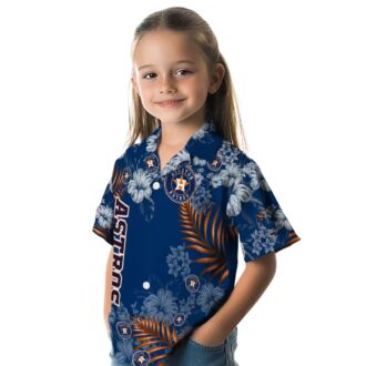 Tropical Hibiscus Print Houston Astros Hawaiian Shirt - Blue Beach Shirt for MLB Fans