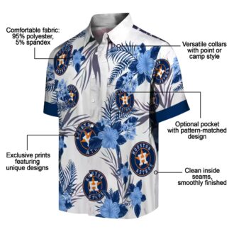 Unique Houston Astros Blue Hawaiian Shirt - Patriotic Hibiscus Design for Summer Beach