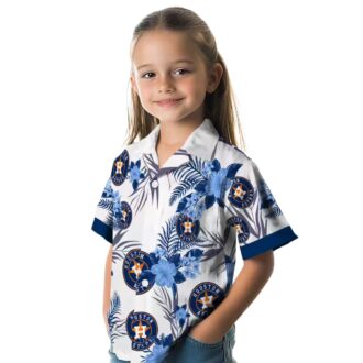 Unique Houston Astros Blue Hawaiian Shirt - Patriotic Hibiscus Design for Summer Beach