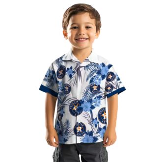 Unique Houston Astros Blue Hawaiian Shirt - Patriotic Hibiscus Design for Summer Beach