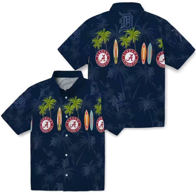 Aloha Tropical Shirt with Detroit Tigers MLB Logo - Summer Beachwear for Fans