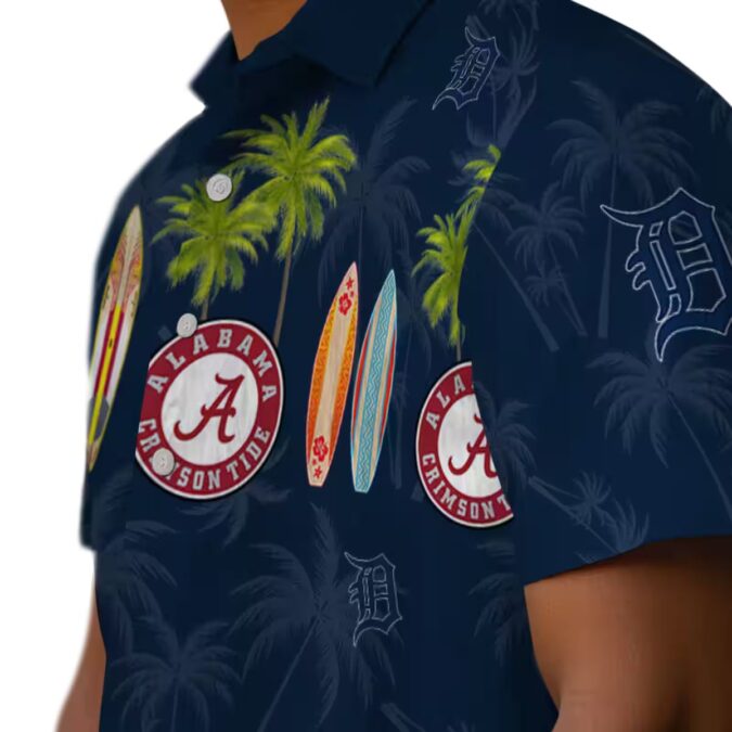 Aloha Tropical Shirt with Detroit Tigers MLB Logo - Summer Beachwear for Fans