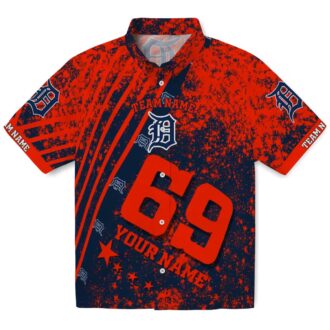 Custom Detroit Tigers Tropical Hawaiian Shirt - Navy Beach Shirt for MLB Fans
