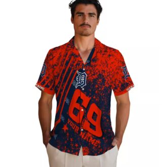 Custom Detroit Tigers Tropical Hawaiian Shirt - Navy Beach Shirt for MLB Fans