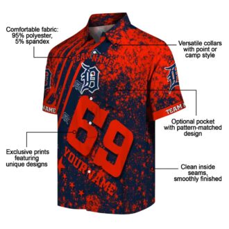 Custom Detroit Tigers Tropical Hawaiian Shirt - Navy Beach Shirt for MLB Fans