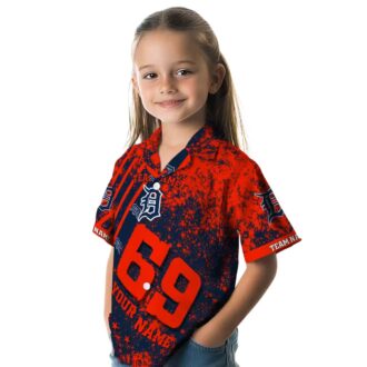 Custom Detroit Tigers Tropical Hawaiian Shirt - Navy Beach Shirt for MLB Fans