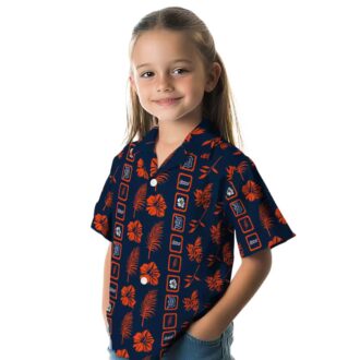 Detroit Tigers Framed Floral Navy Hawaiian Shirt - MLB Tropical Aloha Shirt for Fans