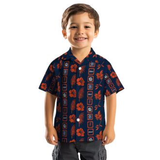 Detroit Tigers Framed Floral Navy Hawaiian Shirt - MLB Tropical Aloha Shirt for Fans