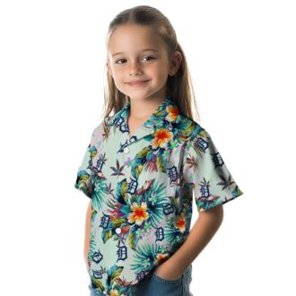 Detroit Tigers Green Tropical Hawaiian Shirt - MLB Summer Beachwear with Team Logo