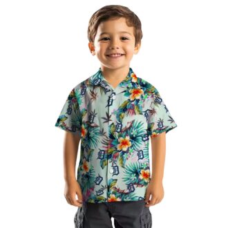 Detroit Tigers Green Tropical Hawaiian Shirt - MLB Summer Beachwear with Team Logo