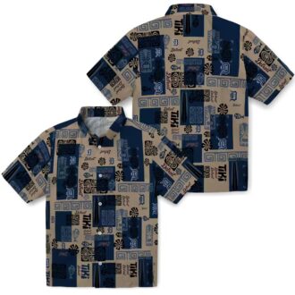 Detroit Tigers Hawaiian Shirt with Tribal Design - Navy MLB Beachwear for Fans in the U.S.