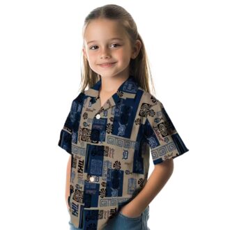 Detroit Tigers Hawaiian Shirt with Tribal Design - Navy MLB Beachwear for Fans in the U.S.