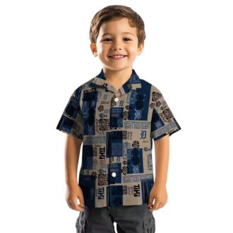 Detroit Tigers Hawaiian Shirt with Tribal Design - Navy MLB Beachwear for Fans in the U.S.