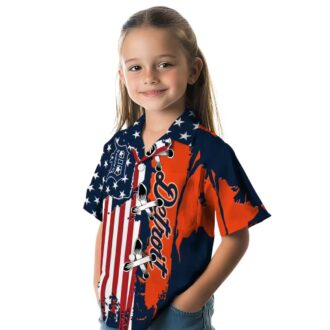 Detroit Tigers Patriotic Hawaiian Shirt with US Flag and MLB Baseball Style