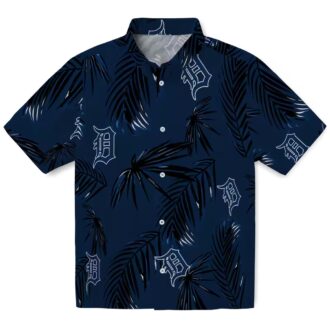 Detroit Tigers MLB Palm Leaf Hawaiian Shirt - Tropical Navy Shirt for Summer Beach Wear