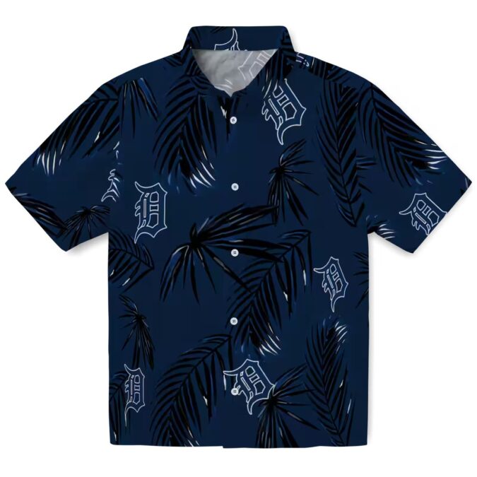 Detroit Tigers MLB Palm Leaf Hawaiian Shirt - Tropical Navy Shirt for Summer Beach Wear