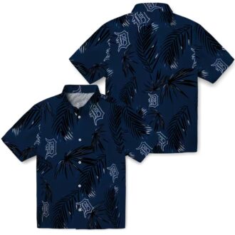 Detroit Tigers MLB Palm Leaf Hawaiian Shirt - Tropical Navy Shirt for Summer Beach Wear