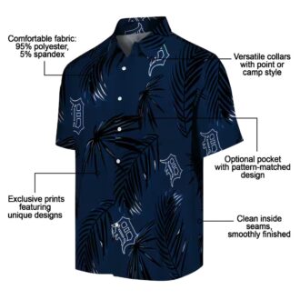 Detroit Tigers MLB Palm Leaf Hawaiian Shirt - Tropical Navy Shirt for Summer Beach Wear
