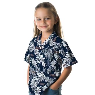 Detroit Tigers MLB Tropical Leaf Navy White Hawaiian Shirt - Aloha Summer Beach Shirt
