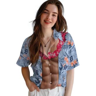 Detroit Tigers Navy Hawaiian Shirt - MLB Aloha Shirt for Summer Fun & Beach Days