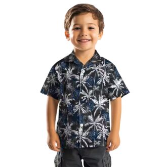 Detroit Tigers Palm Pattern Hawaiian Shirt - MLB Navy Black Tropical Shirt for Baseball Fans