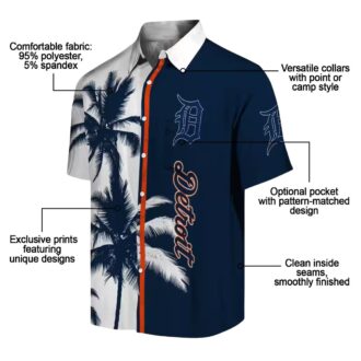 Detroit Tigers Palm Trees Hawaiian Shirt - MLB Team Navy White Aloha Shirt for Beach & Summer Fun