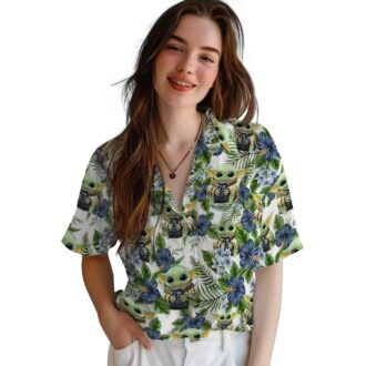 Detroit Tigers Tropical Hawaiian Shirt with Yoda Green Design - MLB Beach Shirt for USA Fans