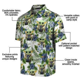 Detroit Tigers Tropical Hawaiian Shirt with Yoda Green Design - MLB Beach Shirt for USA Fans