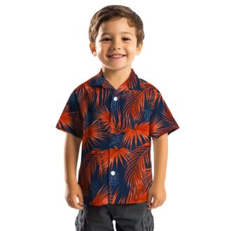 MLB Detroit Tigers Leafy Palms Navy Hawaiian Shirt - Perfect Tropical Shirt for Fans