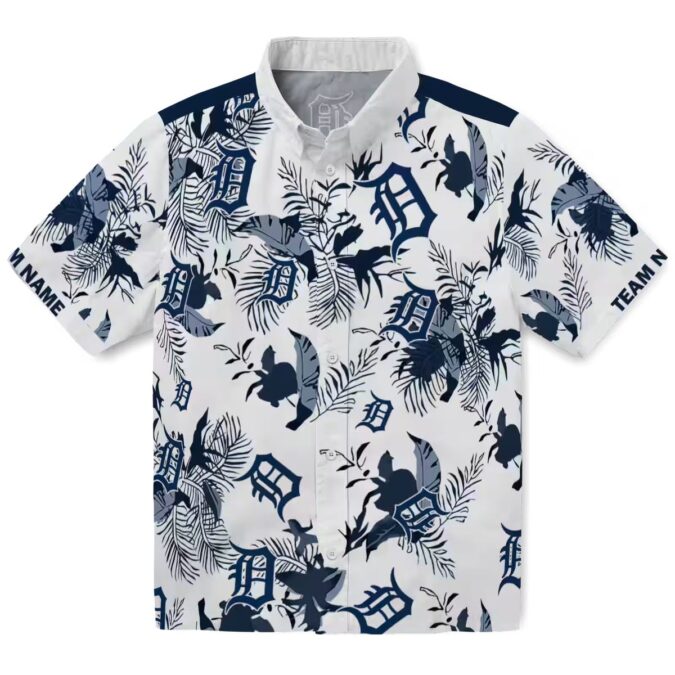 MLB Detroit Tigers Tropical Hawaiian Shirt - Custom Navy White Aloha Beachwear for Fans