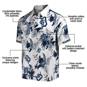 MLB Detroit Tigers Tropical Hawaiian Shirt - Custom Navy White Aloha Beachwear for Fans