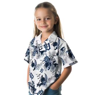 MLB Detroit Tigers Tropical Hawaiian Shirt - Custom Navy White Aloha Beachwear for Fans