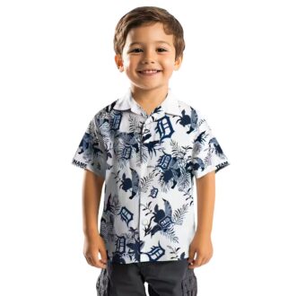 MLB Detroit Tigers Tropical Hawaiian Shirt - Custom Navy White Aloha Beachwear for Fans
