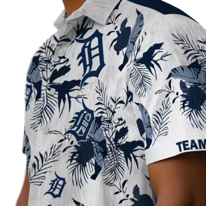 MLB Detroit Tigers Tropical Hawaiian Shirt - Custom Navy White Aloha Beachwear for Fans