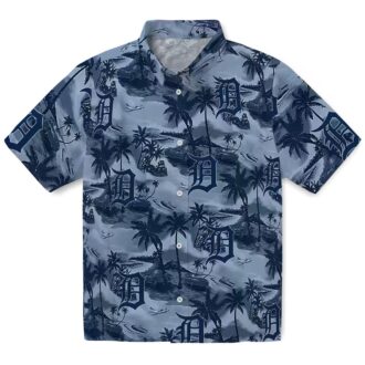 Official Detroit Tigers Coastal Palms Navy Hawaiian Shirt - MLB Summer Tropical Shirt