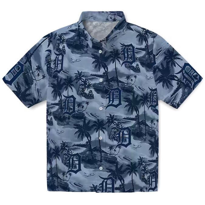 Official Detroit Tigers Coastal Palms Navy Hawaiian Shirt - MLB Summer Tropical Shirt