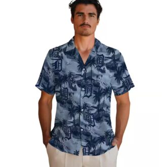 Official Detroit Tigers Coastal Palms Navy Hawaiian Shirt - MLB Summer Tropical Shirt