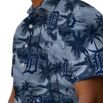 Official Detroit Tigers Coastal Palms Navy Hawaiian Shirt - MLB Summer Tropical Shirt