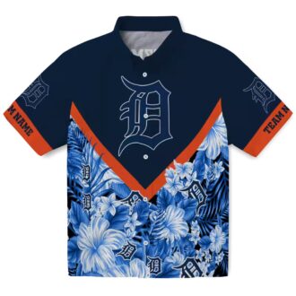 Personalized Detroit Tigers MLB Hawaiian Shirt - Tropical Floral Chevron Summer Shirt