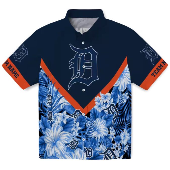 Personalized Detroit Tigers MLB Hawaiian Shirt - Tropical Floral Chevron Summer Shirt
