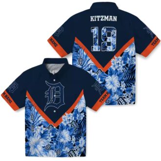 Personalized Detroit Tigers MLB Hawaiian Shirt - Tropical Floral Chevron Summer Shirt
