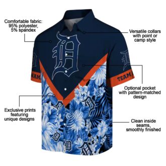Personalized Detroit Tigers MLB Hawaiian Shirt - Tropical Floral Chevron Summer Shirt