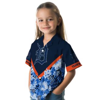Personalized Detroit Tigers MLB Hawaiian Shirt - Tropical Floral Chevron Summer Shirt