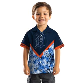 Personalized Detroit Tigers MLB Hawaiian Shirt - Tropical Floral Chevron Summer Shirt