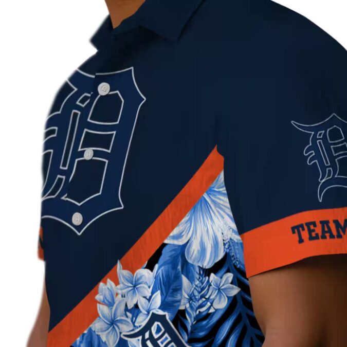 Personalized Detroit Tigers MLB Hawaiian Shirt - Tropical Floral Chevron Summer Shirt