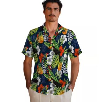 Personalized Detroit Tigers Tropical Hawaiian Shirt - Toucan Navy Green MLB Fan Apparel