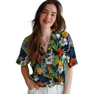 Personalized Detroit Tigers Tropical Hawaiian Shirt - Toucan Navy Green MLB Fan Apparel