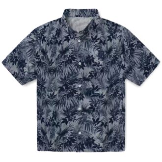 Shop Detroit Tigers Tropical Hawaiian Shirt - Navy Leafy Pattern with MLB Logo for Beach & Vacation